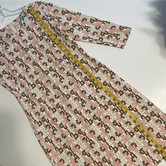 J. McLaughlin Sophia Dress Womens Medium Peach Islet Link Print Catalina Cloth - Picture 11 of 12